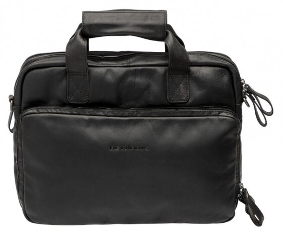 fietstas laptop Cali 40 x 31 cm 17 liter leer zwart