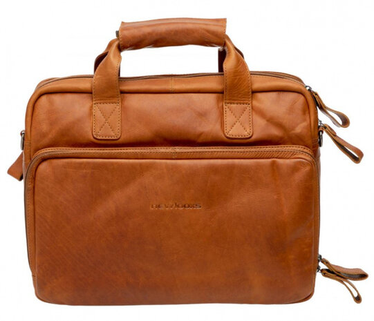 fietstas laptop Cali 40 x 31 cm 17 liter leer bruin