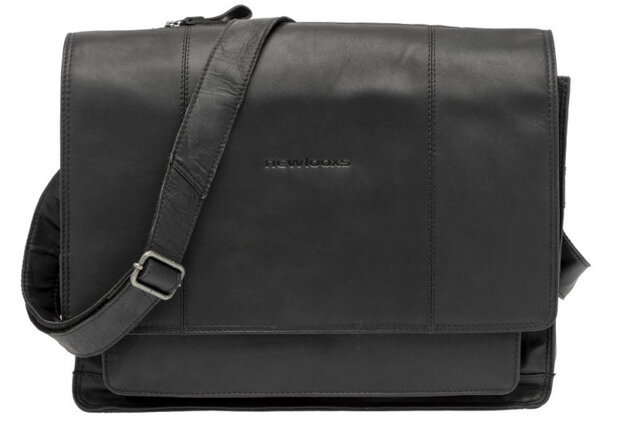 fietstas laptop Fellini 40 x 32 cm 18 L leer zwart
