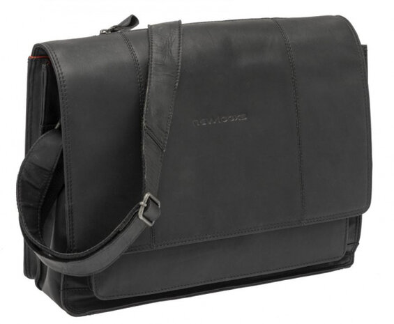 fietstas laptop Fellini 40 x 32 cm 18 L leer zwart