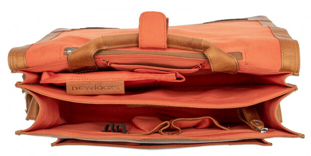 fietstas laptop Fellini 40 x 32 cm 18 liter leer bruin