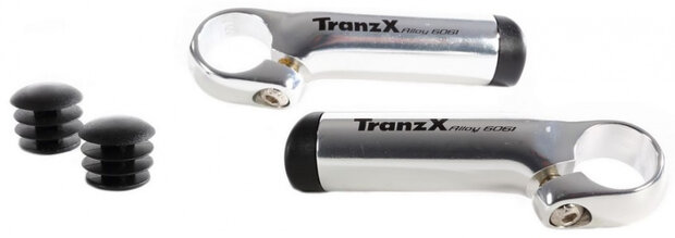 bar ends JD-888 stuur 80 x 22,2 mm aluminium zilver