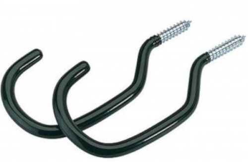 ophanghaak 6 x 15,5 cm staal/rubber zwart 2 stuks