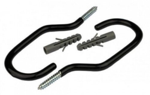 ophanghaak 6 x 15,5 cm staal/rubber zwart 2 stuks