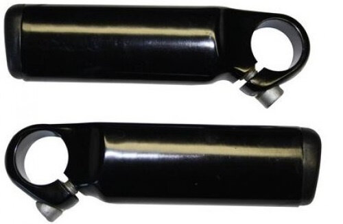 bar-ends kort 22,2 mm aluminium zwart 2 stuks