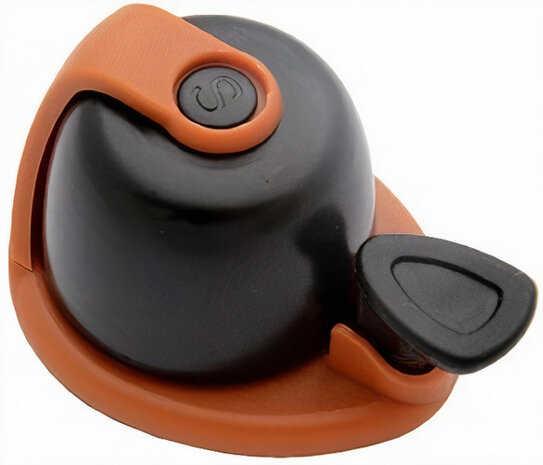 fietsbel Allure 7,3 x 11 cm aluminium zwart/bruin