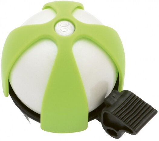 fietsbel Sport 8,4 x 10,8 cm aluminium wit/lime
