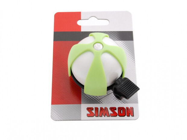 fietsbel Sport 8,4 x 10,8 cm aluminium wit/lime