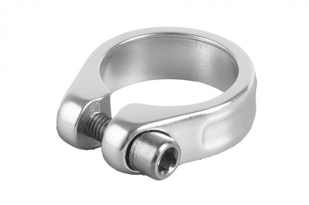 inbus zadelpenklem Uno alu zilver 28,6 mm