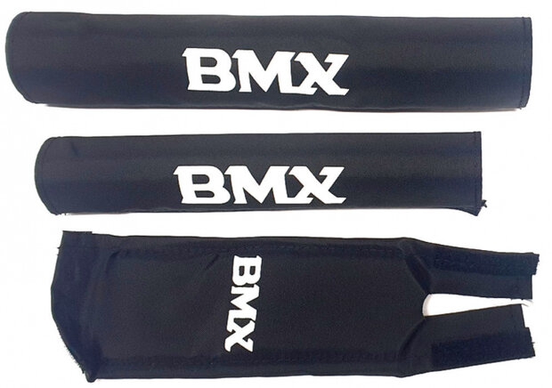padset BMX junior polyester zwart 3-delig
