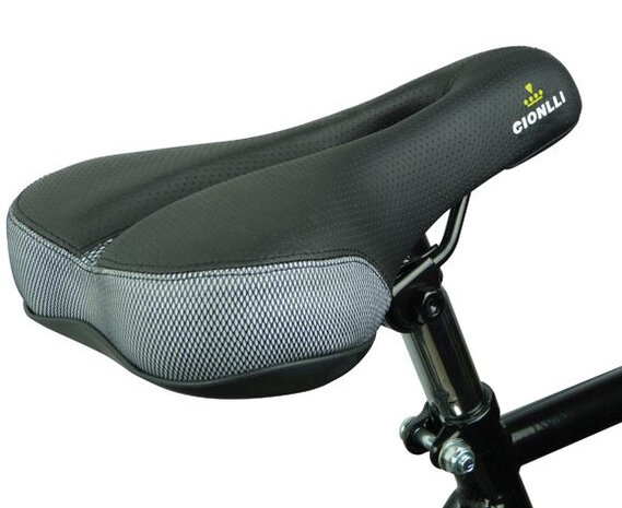 fietszadel ATB 16,4 x 29,6 cm gel zwart