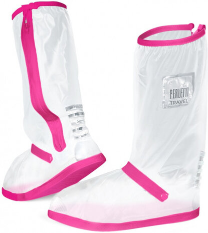 overschoenen Drip Drop polyester wit/roze maat S