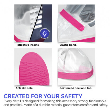 overschoenen Drip Drop polyester wit/roze maat S