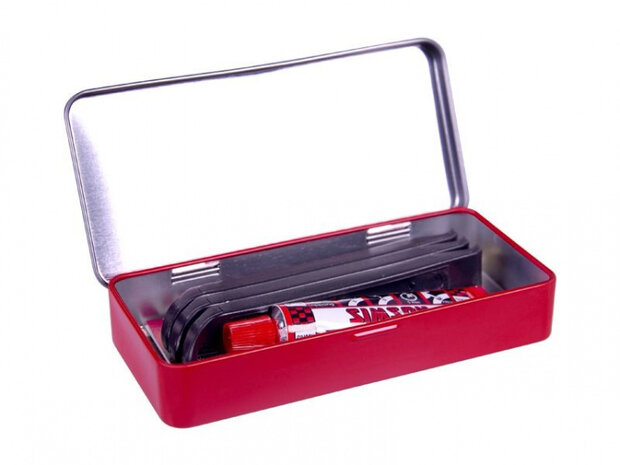 reparatiedoos Normaal 8 x 6 cm aluminium rood 10-delig