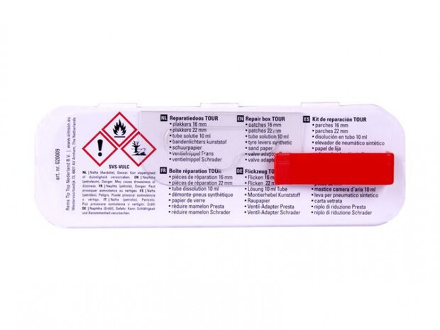 reparatiedoos Tour 11,5 cm aluminium rood/wit 15-delig