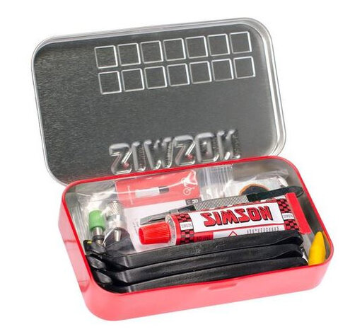 reparatiedoos Select 12,5 cm aluminium rood/wit 23-delig