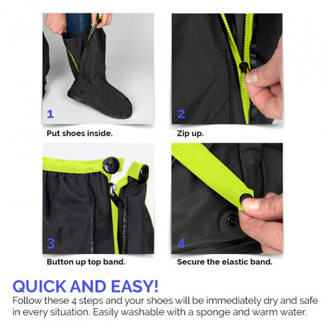 overschoenen Drip Drop polyester zwart/geel maat L