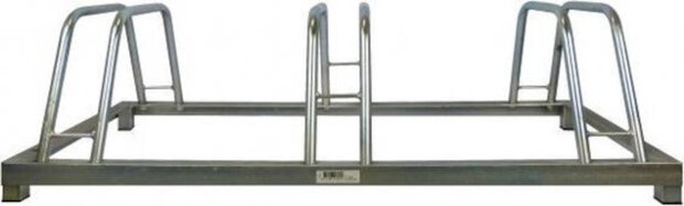 fietsenrek 3 fietsen 39,5 x 88 cm aluminium zilver
