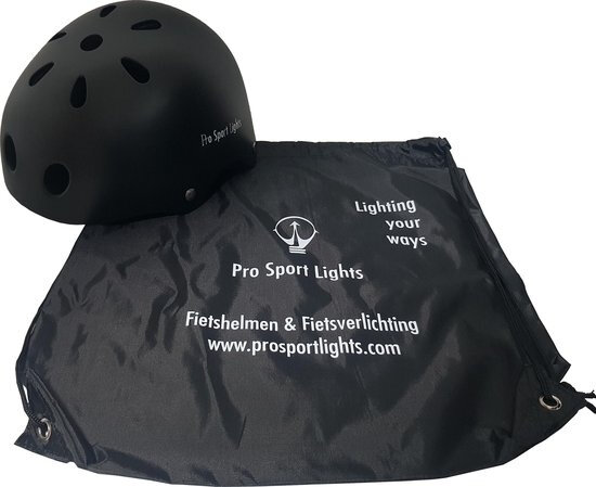fietshelm junior polystyreen zwart maat S