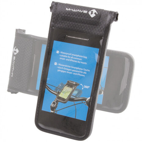 telefoonhoes waterdicht 17 x 8 cm zwart