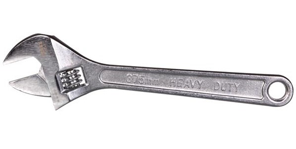 Engelse sleutel 15&quot; 37,5 cm carbon-staal zilver/zwart