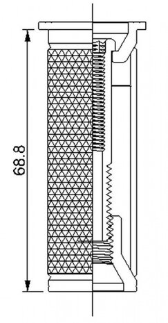 balhoofdplug 70 x 23,5 mm staal 1 1/8 inch zwart/zilver