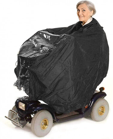 regencape scootmobiel 163 x 141 cm nylon zwart