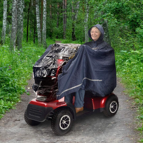 regencape scootmobiel 163 x 141 cm nylon zwart