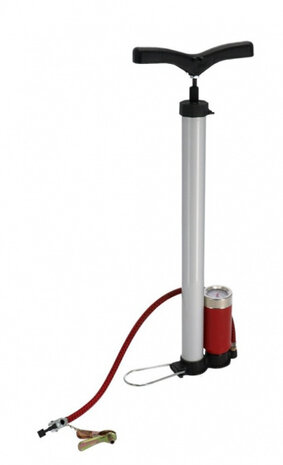 fietspomp met manometer 55 x 18 cm zilver