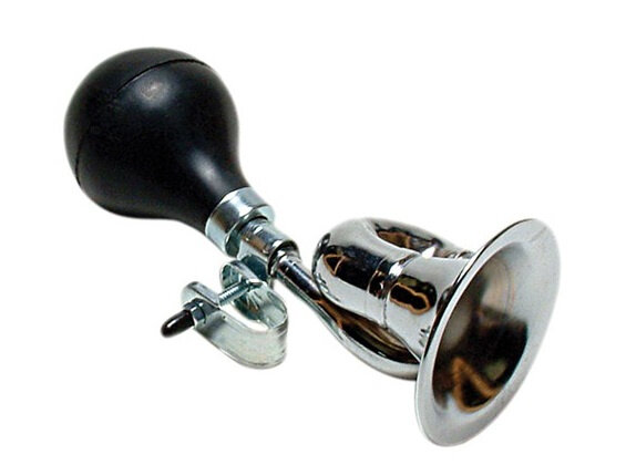 fietstoeter OXC Bugle 22 x 7,5 cm chroom zilver/zwart
