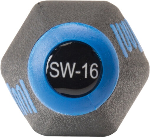spaaksleutel SW-16 intern 3,2 mm staal zwart/blauw