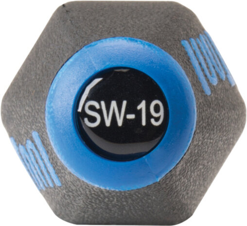 spaaksleutel SW-19 intern 6 mm staal zwart/blauw