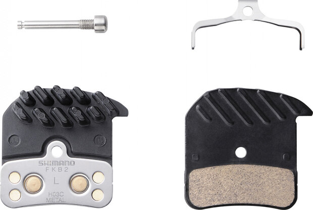 schijfremblokken Deore XT H03C zwart/zilver 4-delig