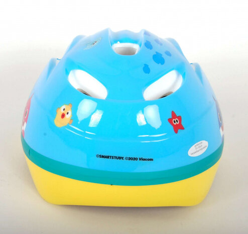fietshelm Baby Shark piepschuim blauw/geel mt 51-55 cm