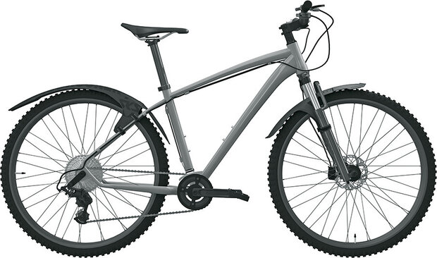 achterspatbord Mudrocker 27.5-29 inch zwart