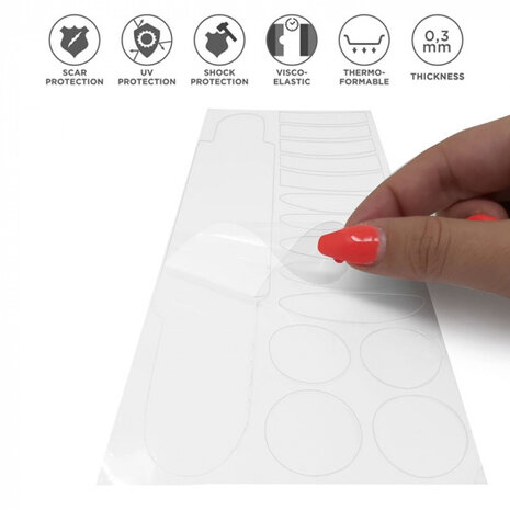 beschermstickers 9 x 23 cm transparant 15-delig