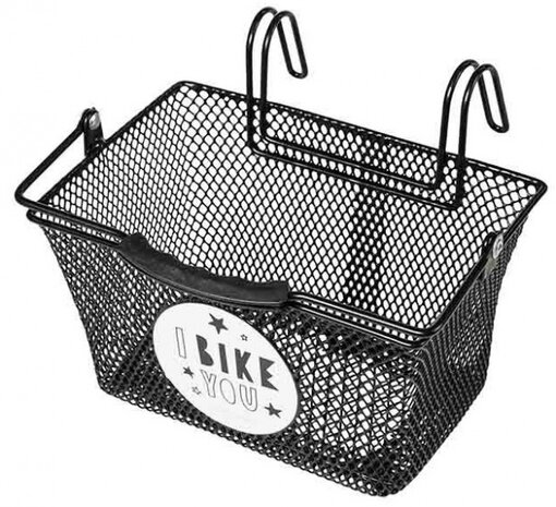kinderfietsmand Tivolo 16 x 22 cm staal zwart