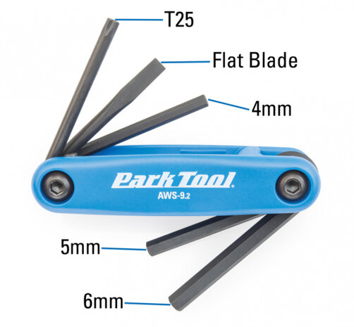 multitool AWS-9.2 inbus/torx/plat staal blauw/zwart