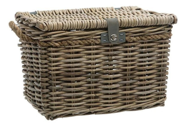fietsmand Melbourne 45 liter rotan grijs