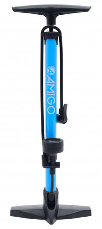 fietspomp M2 met drukmeter 62 cm 11 Bar staal blauw
