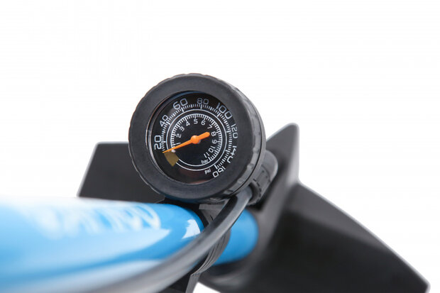 fietspomp M2 met drukmeter 62 cm 11 Bar staal blauw