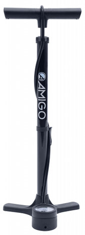 fietspomp M3 met drukmeter 64 cm staal 11 Bar zwart