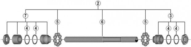 achteras Acera FH-T3000 146 mm staal zwart