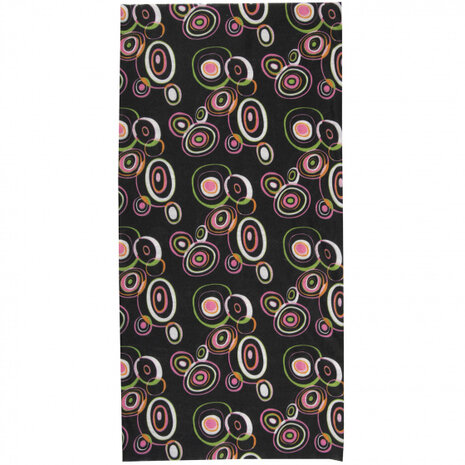 nekwarmer Circles polyester zwart/roze one-size