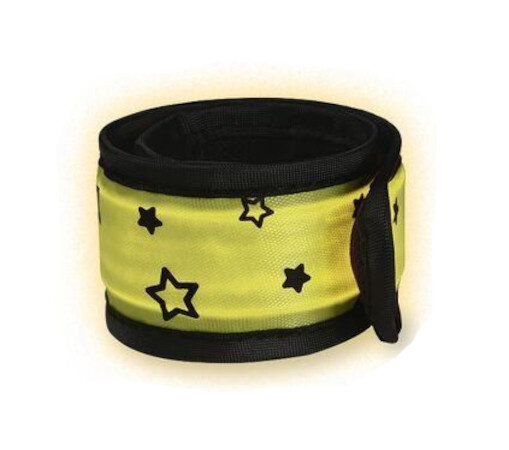 reflectie-armband junior 34,5 x 4 cm nylon geel