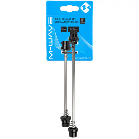 quick release set 100/135 mm staal zwart/zilver 2-delig