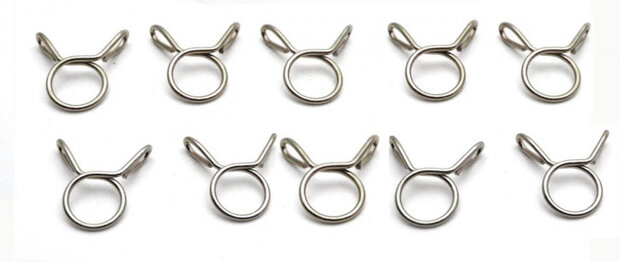knijpveer 7 mm voor luchtslang zilver 10 stuks - 29709