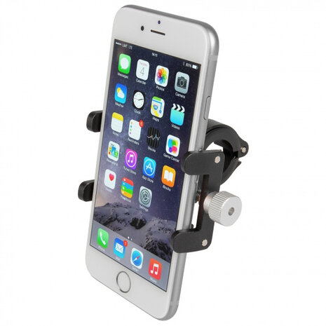 smartphonehouder universeel 6-9,5 cm aluminium zwart