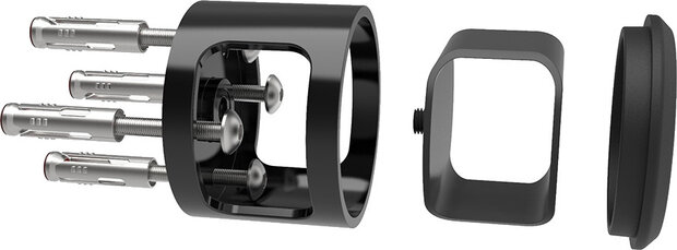 muuranker Ankr 10 x 8,5 cm staal/rubber lichtgrijs/zwart
