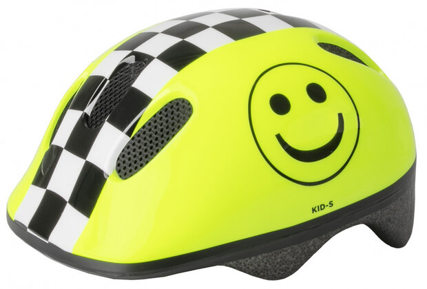 fietshelm Kid Smile junior ABS neongeel maat 46-52 cm/XS